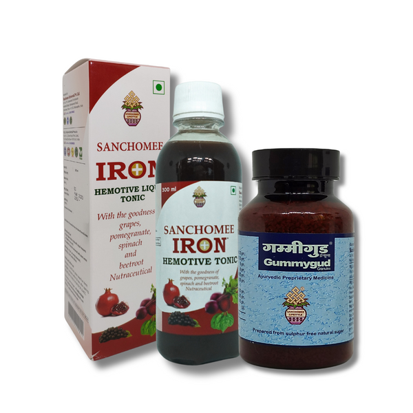 Iron & Vitality Booster Combo: Hemotive Iron Juice & Gummygud Granules